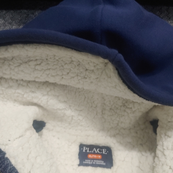 Sherpa jacket sweatshirt Hooded fleece Zip up boys Youth - Picture 7 of 12